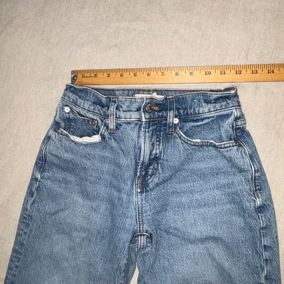 Madewell Perfect Vintage Wide-Leg Jeans Medium Wash Blue 25P Petite High Rise - Picture 2 of 9